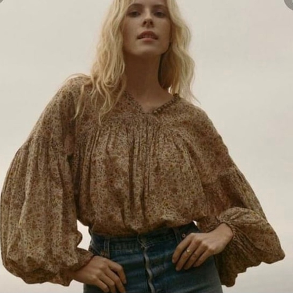 Doen Thistle Top in Jaipur Mustard - M